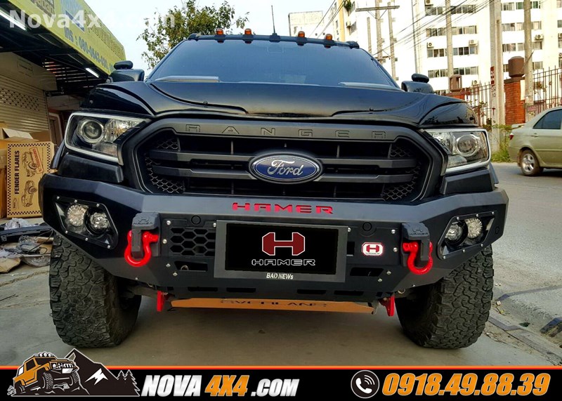 Độ cản trước Hamer cho xe Ford Ranger cực ngầu tại NOVA 4x4